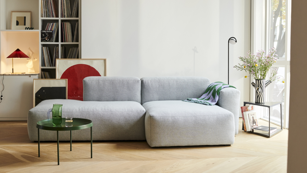 HAY - Canapé MAGS SOFT LOW armrest Sofa COMBINAISON 3 - Tissu SteelcutTrio Light Grey