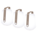 FERMOB - Lot de 3 Lampes portables H12 cm BALAD (Muscade)