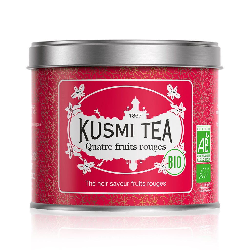 KUSMI TEA - QUATRES FRUITS ROUGES Bio Thé noir (boite 100g)