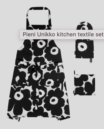 MARIMEKKO - Set textile Tablier/Manique Gant Unikko