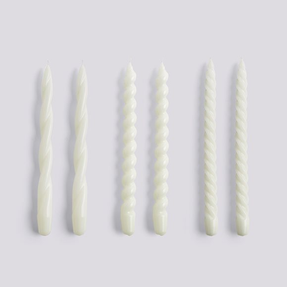 HAY - Bougie MIX LONG Candle (Set of 6) OFF WHITE (H29cm)